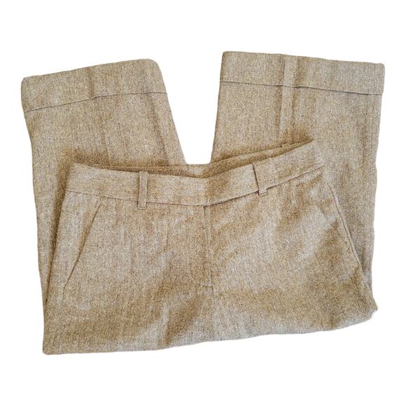 Vintage Lilly Pulitzer 90s Tweed Cropped Trousers Wool Brown Cuffed Women 8 - Picture 2 of 12